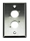 Whirlwind WP1/2H  Single Gang Wallplate with 2 XLR Punches, Silver 