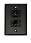 Whirlwind WP1B/2MNS Single Gang Wallplate with 2 XLRF Screw Terminals