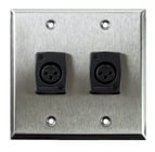 Whirlwind WP2/2FW Dual Gang Wallplate with 2 XLRF Connectors, Silver