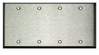 Whirlwind WP4/0H  4 Gang Blank Wallplate, Silver 