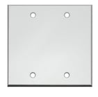 Whirlwind WPX2WH/0H  .125" Dual Gang Blank Wallplate, Semi-gloss White 