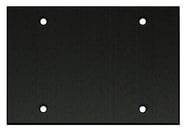 Whirlwind WPX3B/0H  .125" 3 Gang Blank Wallplate, Black Anodized Aluminum 
