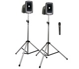 Anchor MegaVox 2 Deluxe Package 1 AIR MEGA2-XU2 and MEGA-AIR Speakers, SC-50 Cables, 2x SS-550 Stands and Wireless Mic