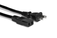 Hosa PWC-178 8' IEC C9 to NEMA 1-15P Power Cord, 18 AWG