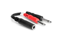 Hosa YPP-136 6" 1/4" TRSF to Dual 1/4" TS Audio Y-Cable