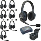 Eartec Co HUB8D Eartec UltraLITE/HUB Full Duplex Wireless Intercom System w/ 8 Headsets