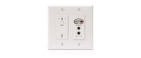 Attero Tech UND6IO-BT 4x2 Dual Gang Wall Plate Dante/AES67 Wht And Black Face