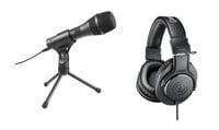 Audio-Technica AT-EDU25  AT2005USB Dynamic USB/XLR Microphone, ATH-M20x Headphones 