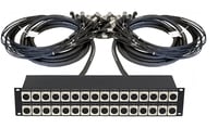 Caldwell Bennett ES32/32-10/10 32-Channel Rack Mount Microphone Splitter, 10'/10' Snakes