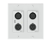 Attero Tech unDX2IO+ 4x2 Channel 2 Gang US Wall Plate w/XLR, Phoenix I/O, PoE