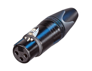 Neutrik NC3FXX-B-D XX-Series 3-Pin XLR-F Cable Connector, Black/Gold, 100ct Box