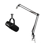 Shure MV7 Desktop Boom Bundle USB / XLR Podcast Microphone with Gator Desktop Boom Mic Stand