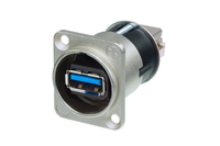 Neutrik NAUSB3  Reversible Feed Through USB 3.0 Addapter, Nickel 