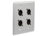 SoundTools WallCAT Male XLR Silver Two Gang Wall Panel with 4 Male XLR to RJ45