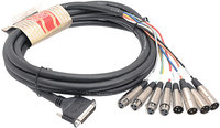Hosa AES805Y AES/EBU Breakout Snake, DB-25 to 4 XLR Male & 4 XLR Female, 16.5 Feet