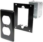 Ace Backstage PE Electic Duplex Switch Box, Steel Mounting Panel, Steel Narrow Duplex Cover
