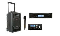 Galaxy Audio Traveler 8 TVHH 8" Portable PA System with TV5-REC Single Channel Receiver and Wireless Handheld Microphone