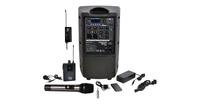 Galaxy Audio Traveler Quest 8X-GTU-VHP5AB 8" 150W PA Speaker with Handheld Wireless Microphone, Bodypack Transmitter and Lavalier Microphone