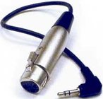 Hosa XVS102F Right-Angle 1/8" mini to XLR Female Cable, 2Ft