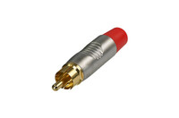 REAN RF2C-AU-2  RCA Plug with Gold Plated Contacts, Nickel Shell, Red Boot