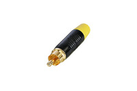 REAN RF2C-B-4  RCA Plug with Gold Plated Contacts, Black Shell, Yellow Boot