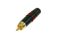 REAN NYS373-2-U  RCA Plug with Gold Contacts, Red Color Coding, Cable OD 3.5 - 6.1mm, Bulk