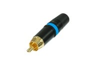 REAN NYS373-6-U  RCA Plug with Gold Contacts, Blue Color Coding, Cable OD 3.5 - 6.1mm, Bulk