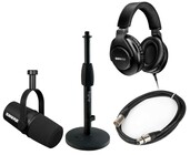 Shure MV7X Essentials Bundle MV7X Mic, XLR Cable, SRH440A Headphones, Gator Desktop Stand