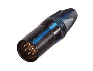 Neutrik NC6MSX-B 6-pin XLRM Cable Connector with Switchcraft Style, Black with Gold Contacts