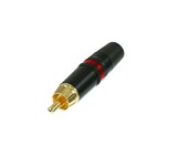 REAN NYS373-2 RCA Plug With Gold Contacts, Red Color Coding, Cable OD 3.5