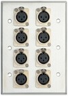 My Custom Shop WPL-3108  Stainless Steel Wall Plate with 8 NC3FD-L-1 XLR Connectors
