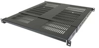 Lowell VDS-1-1525 1U Rack Shelf with Adjustable Depth from 15.25-25", Black