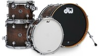 DW DWe 4-PIECE SHELL PACK Acoustic/Electronic Convertible 4-Piece Drum Kit, Curly Maple Burst