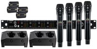 Shure AD24Q/K8B-G57 Axient Quad Channel Handheld Wireless Bundle with 4 KSM8B Mics, 4 Batteries, 2 Chargers, in G57 Band