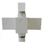 Nigel B Design 14X14DPM-W 14" x 14" Utility Shelf Double Pole Mount with Power Receptacle, White