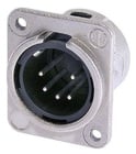 Neutrik NC5MDM3-L-1 Receptacle DL1 series 5 pin male - solder cups- nickel/silver, with M3 tapped mounting holes