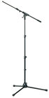 K&M 252-BLACK 24"-58" 3-Level Microphone Stand with 19"-31" Telescoping Boom in Black