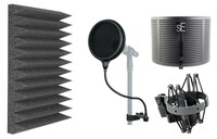 Auralex Voice Over Sound Treatment Bundle Accessory Bundle with Foam Wedges, Reflection Filter and More