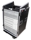 ProX T-16MRSS  16U Vertical Rack Mount Flight Case with 10U Top for Mixer Combo Amp Rack with Caster Wheels