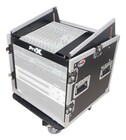 ProX T-12MRSS MK2 12U Vertical Rack and 10U Top Adjustable Angle Slant Mixer with 4" Casters
