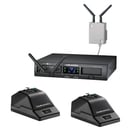 Audio-Technica ATW-1377 [Restock Item] System 10 PRO Dual Channel Digital Wireless Combo System, 2 Desk Stand Mics