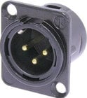 Neutrik NC3MD-L-B-1 D Series 3-pin XLRM Panel Mount, Black