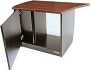 Omnirax OM13DL-MF 13-Space Rack Cabinet (with Door, Mahogany Top, for Left Side of OmniDesk)