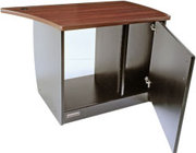 Omnirax OM13DR-MF 13-Space Rack Cabinet (with Door, Mahogany Top, for Right Side of OmniDesk)