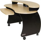 Omnirax NOVA-BLACK A/V Desk with Riser in Black