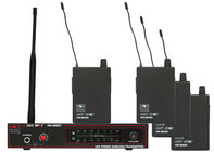 Galaxy Audio AS-900-4 Any Spot Series Wireless Band Pack with 1 Transmitter, 4 Receivers and EB4 Ear Buds