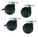 Middle Atlantic RKW-HD Four Heavy Duty RK/BRK Casters (2 Locking Wheels, 250 lb. Wt. Cap.)