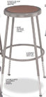 National Public Seating 6218H Stool, 19"-27" Height Adjustable, w/Hard Board Seat