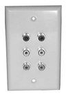 Philmore 75-618 Solder Type Wall Plate with 6x RCA Jacks (2x Red, 2x White, 2x Yellow)