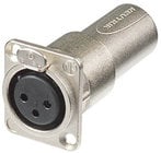 Neutrik NA3FDM 3-Pin XLR-F to 3-Pin XLR-M D-Shape Panel-Mount Feedthrough Adapter